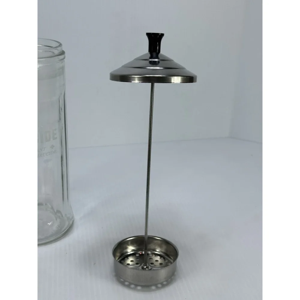 Vintage‎ Barbicide Jar Glass Barber's Shop Decor Comb Storage Disinfectant King